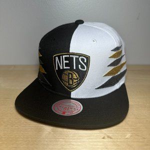 Brooklyn Nets Baseball Hat Cap Diamond Mitchell & Ness Gold White Black Snapback